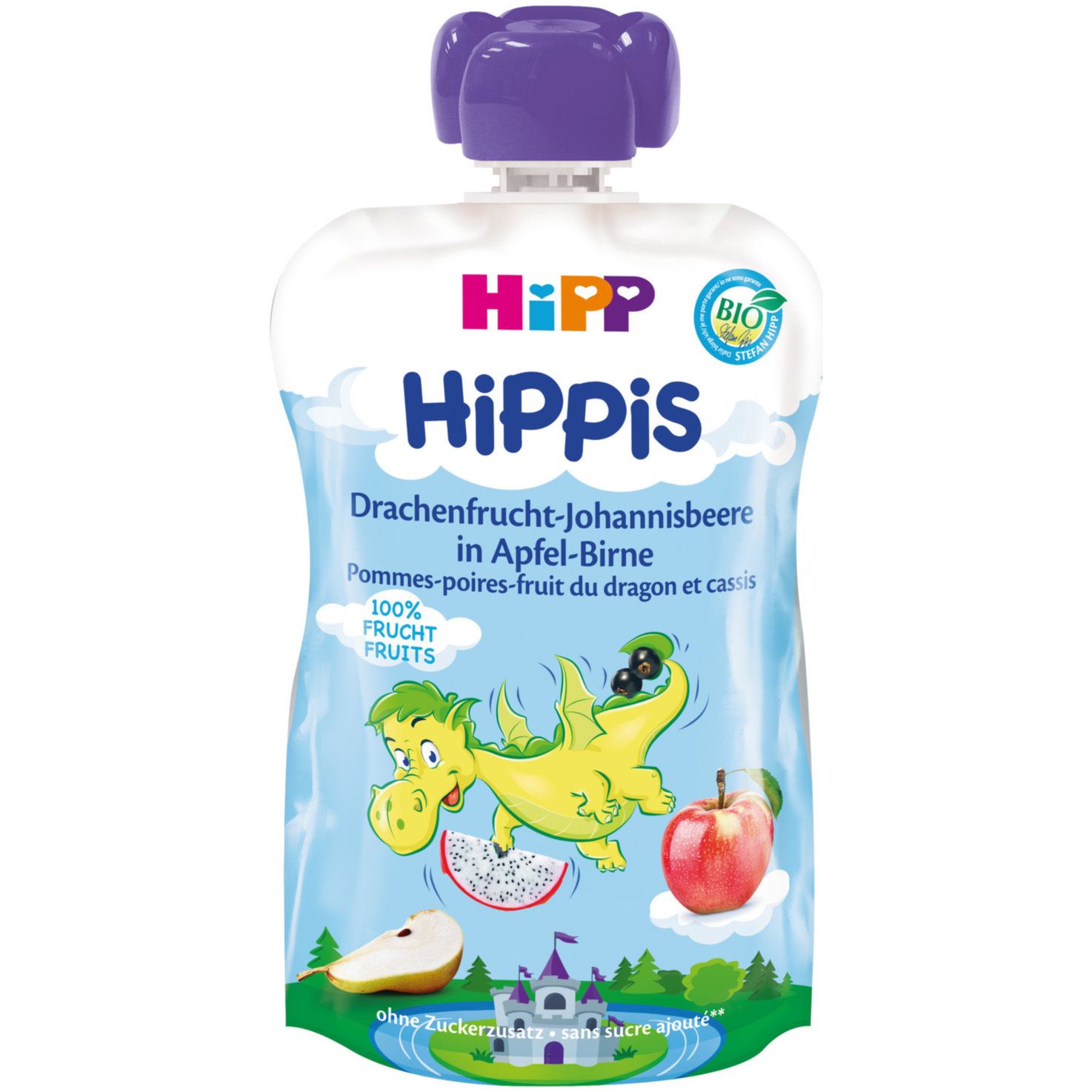 Hipp Gourde de compote Hippis pomme &amp; groseille bio 12 mois+ (100g)