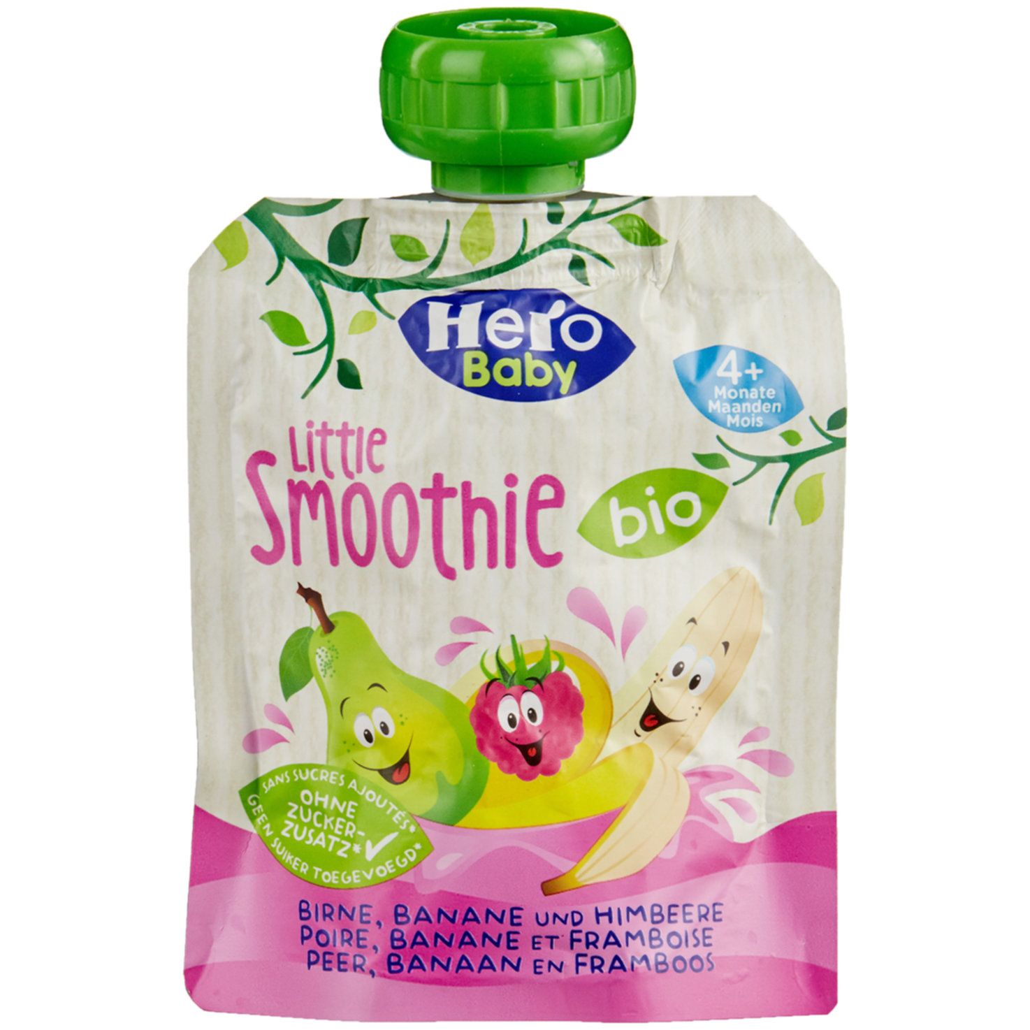 Hero Baby Gourde Little Smoothie banane &amp; framboise bio 4 mois+ (90g)