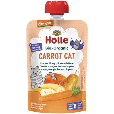 Holle Gourde de compote Carrot Cat gourde à partir de 6 mois+ (100g)