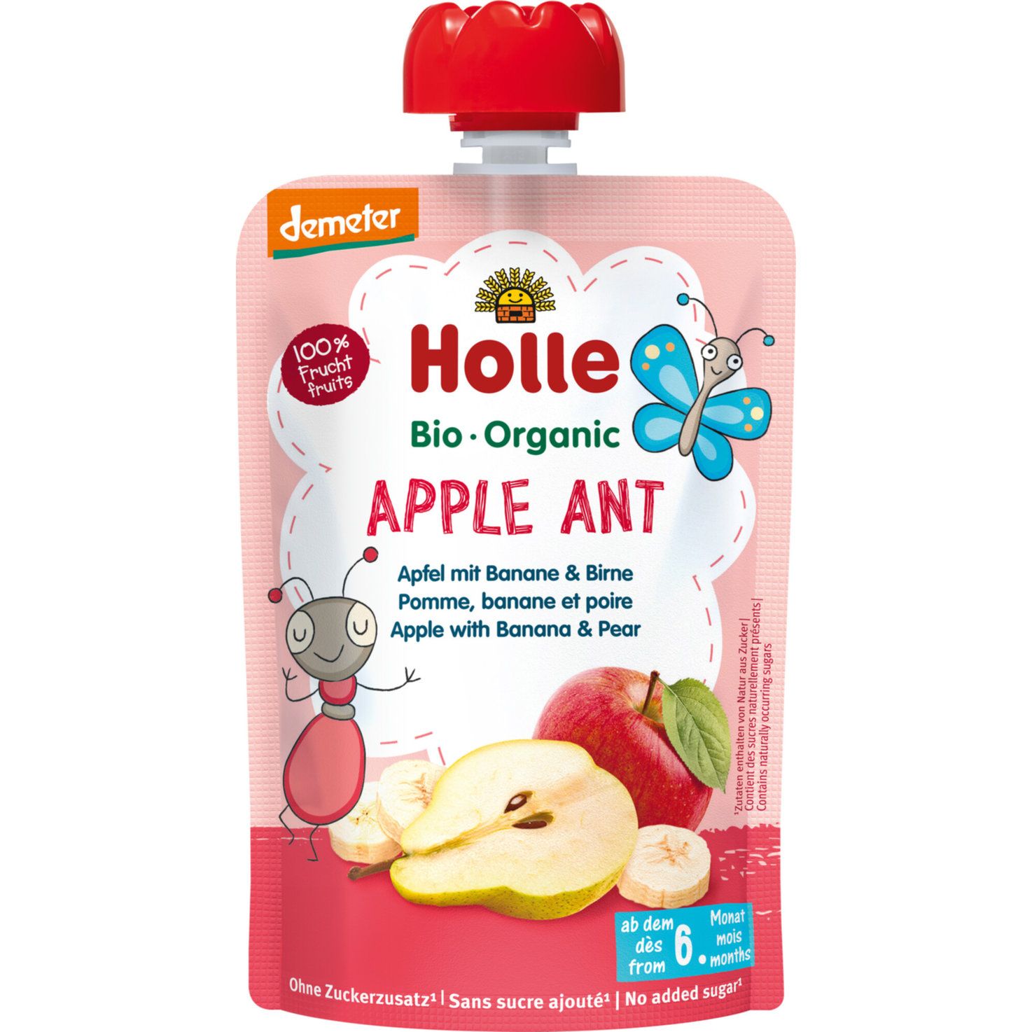 Holle Gourde de compote Apple Ant gourde à partir de 6 mois+ (100g)