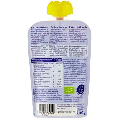 Holle Gourde de compote Blue Bird  gourde à partir de 6 mois+ (100g)
