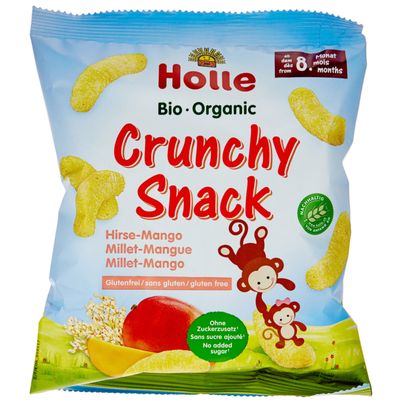 Holle Snacks croustillants avec millet &amp; mangue bio 8 mois+ + (25g)