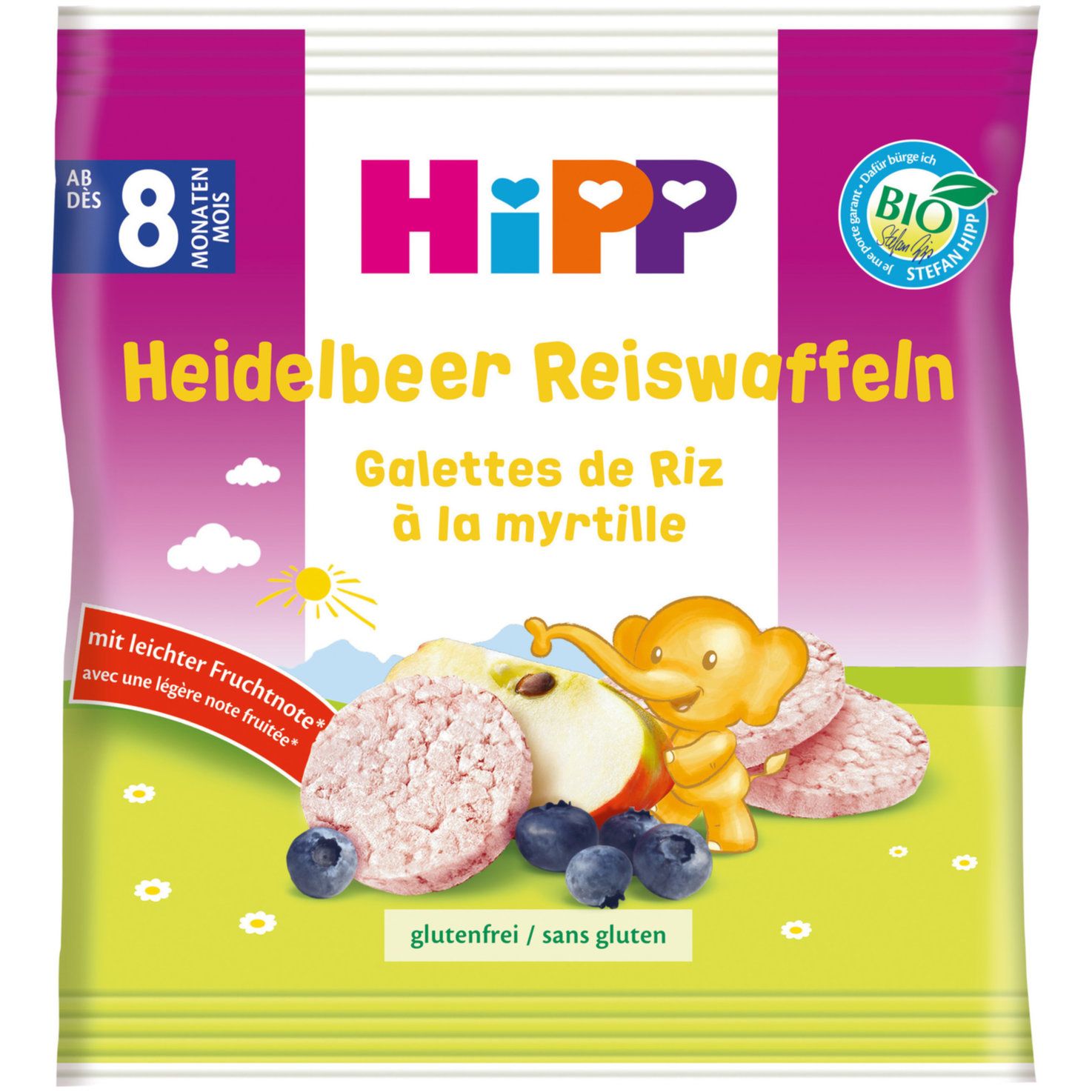 Hipp Galettes de riz aux myrtilles bio 8 mois+ 30g