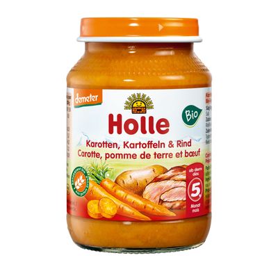 Holle Demeter Bio Purée de carottes pommes de terre &amp; bœuf 5+ mois+  190g