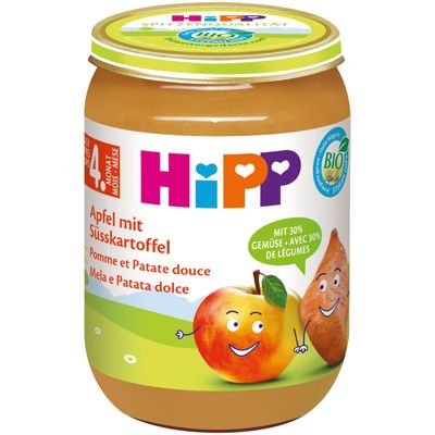 Hipp Compote de pomme avec patate douce bio 4 mois+ 190g