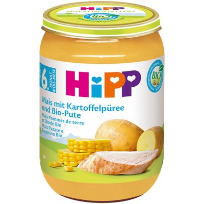 Petit pot bio Hipp Maïs-Pommes de terre-Dinde 6m+ 190g