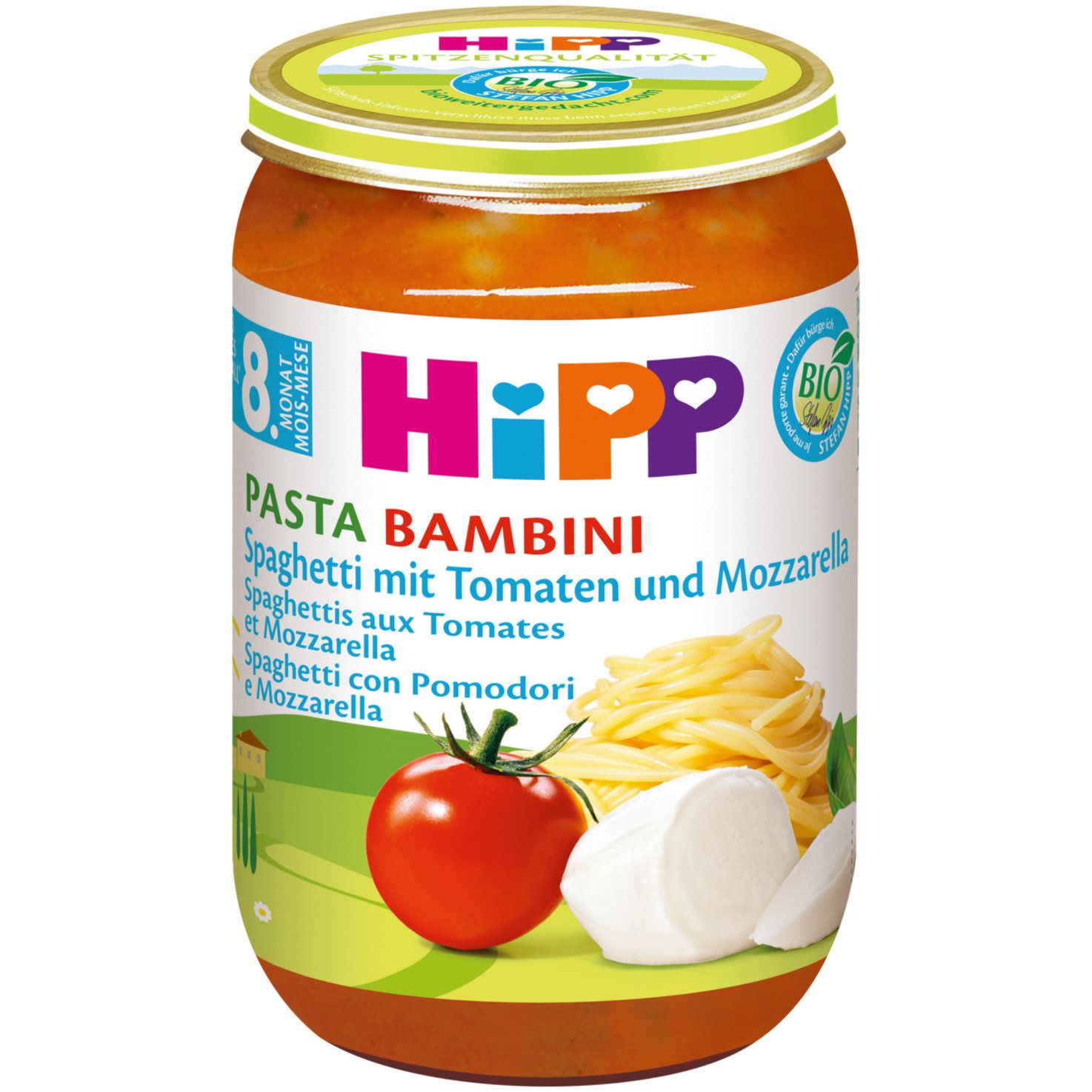 Hipp Purée de spaghetti, tomate &amp; mozzarella bio Pasta Bambini 8 mois+  220g