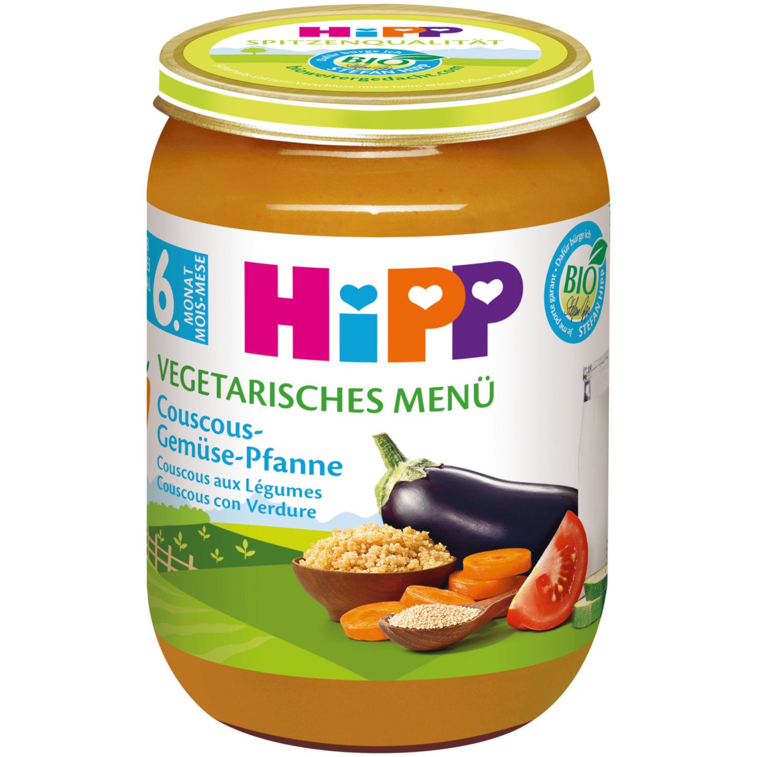Hipp Purée de couscous aux légumes bio 6 mois+  190g