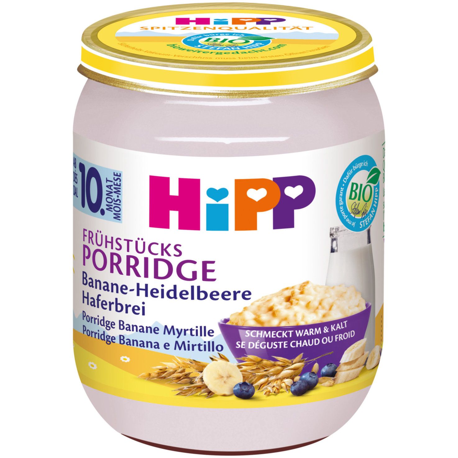 Hipp Porridge à la banane, myrtilles &amp; avoine 10 mois+  160g