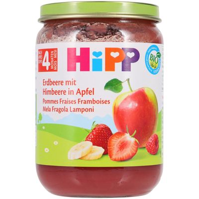 Hipp Purée de pomme, fraise &amp; framboise 190g