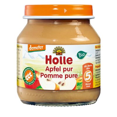 Holle Demeter Purée de pomme pure bio 5 mois+  125g