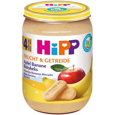 Hipp Purée de pomme, banane &amp; biscuits bio 4 mois+ 190g