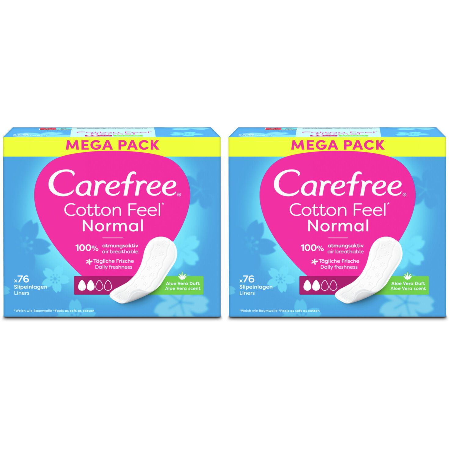 Carefree Protège-slips Cotton Fresh Normal  2x76 pièces
