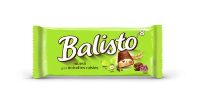 Balisto Barres de muesli enrobées de chocolat 8 pièces 148g