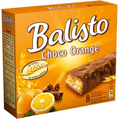 Balisto Barres de céréales choco &amp; orange 8 pièces 240g