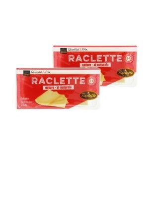 Fromage raclette nature en tranches 2x440g