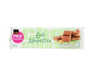Fairtrade Plaque de chocolat au lait avec noisettes 400g