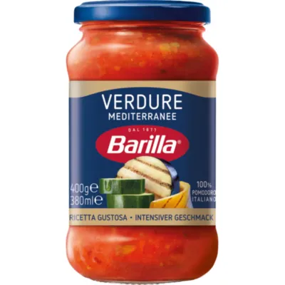 Barilla Sauce tomate  mediterranee avec courgettes &amp; aubergines 400g