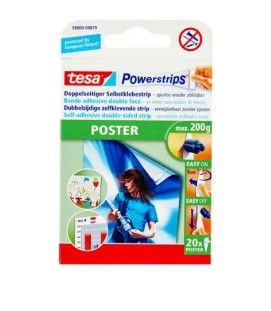 tesa Powerstrips® POSTER white, 20 strips