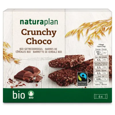 Bio Crunchy Barres de céréales au chocolat 6 pièces