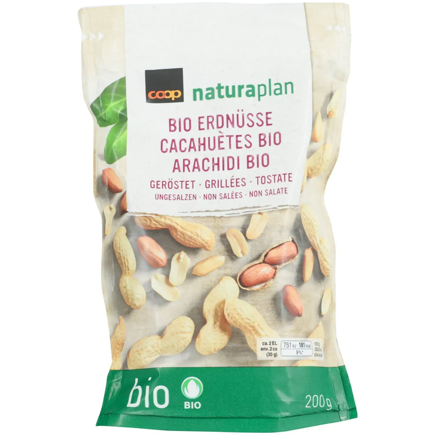 Cacahuètes grillées non salées bio 200g