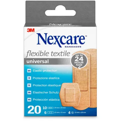 Pansements textiles élastiques Nexcare 20 pièces