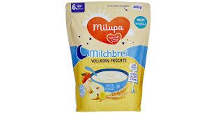 MILUPA Bouillie lactée bonne nuit aux céréales complètes et aux fruits Dès le 6ème mois 400G