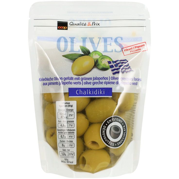 Olives vertes avec jalapeños 150g
