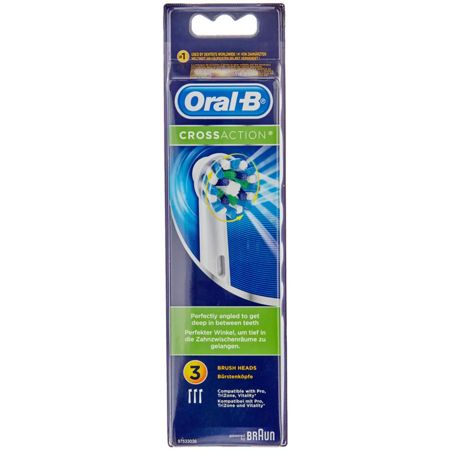 Oral-B Brosses Cross Action rechange 3 pièces