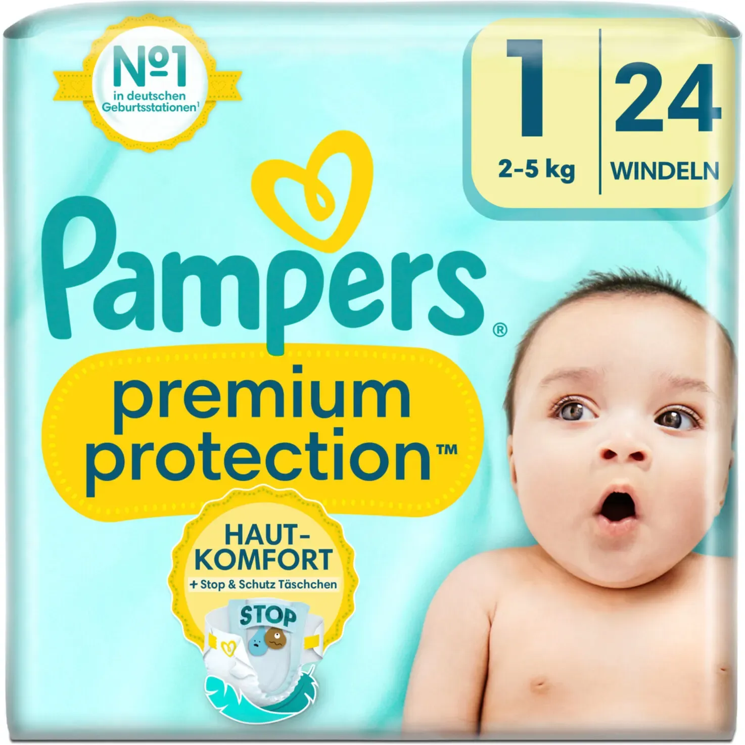 Pampers Premium Protection taille 1, 24 couches