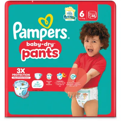Pampers Baby-dry Pants taille 6, 32 couches