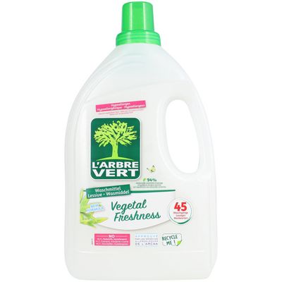 Lessive L&#39;Arbre Vert Vegetal freshness 45 lavages 2.02l