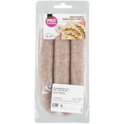 Prix Garantie Saucisses à rôtir 3 pièces
