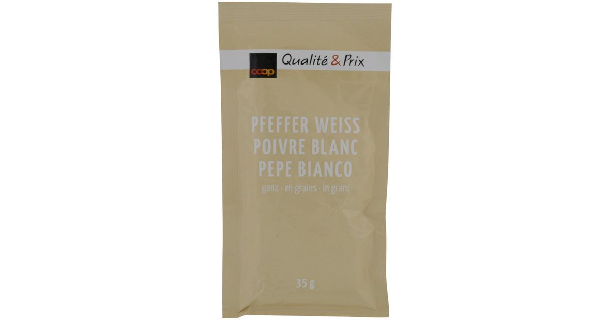 Grains entiers de poivre blanc 35g