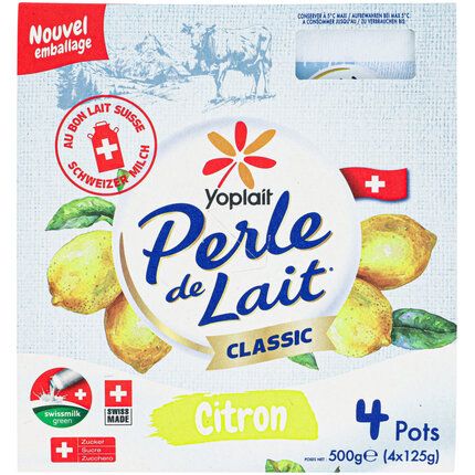 Yoplait Yogourts Perle de lait au citron 4x125g