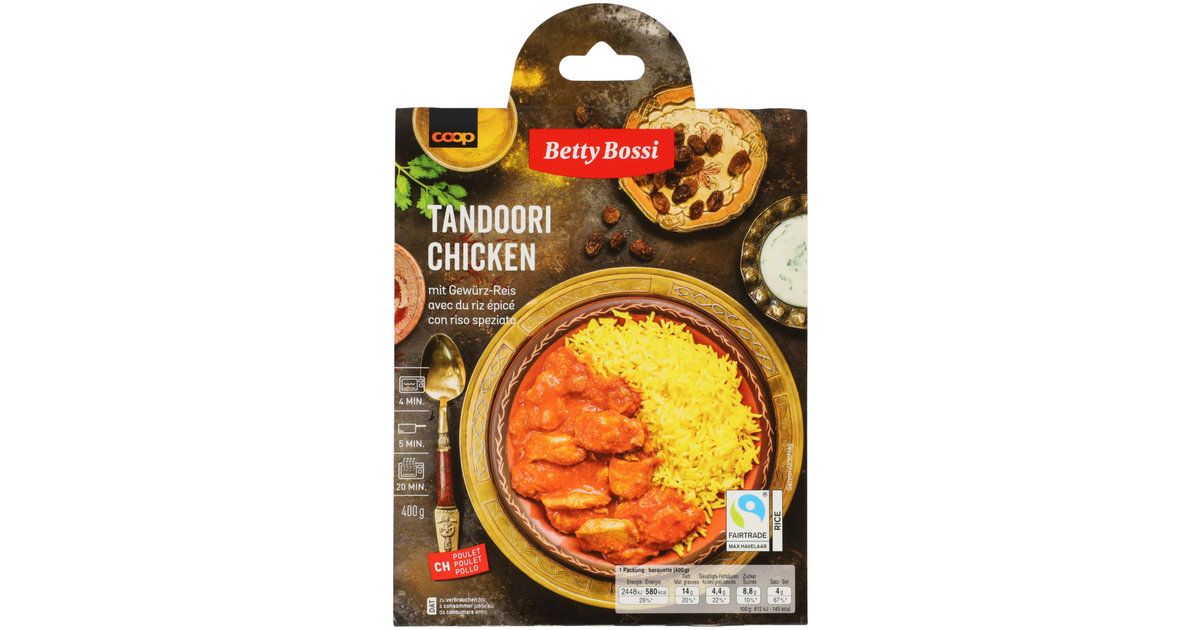 Betty Bossi Fairtrade Poulet Tandoori indien 400g