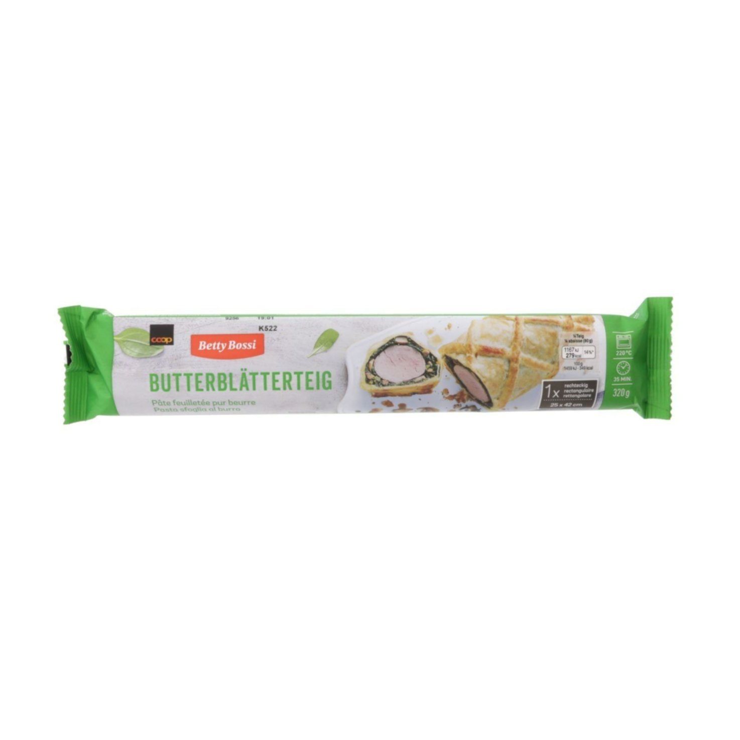 Betty Bossi Pâte feuilletée au beurre abaissée 25x42cm 320g