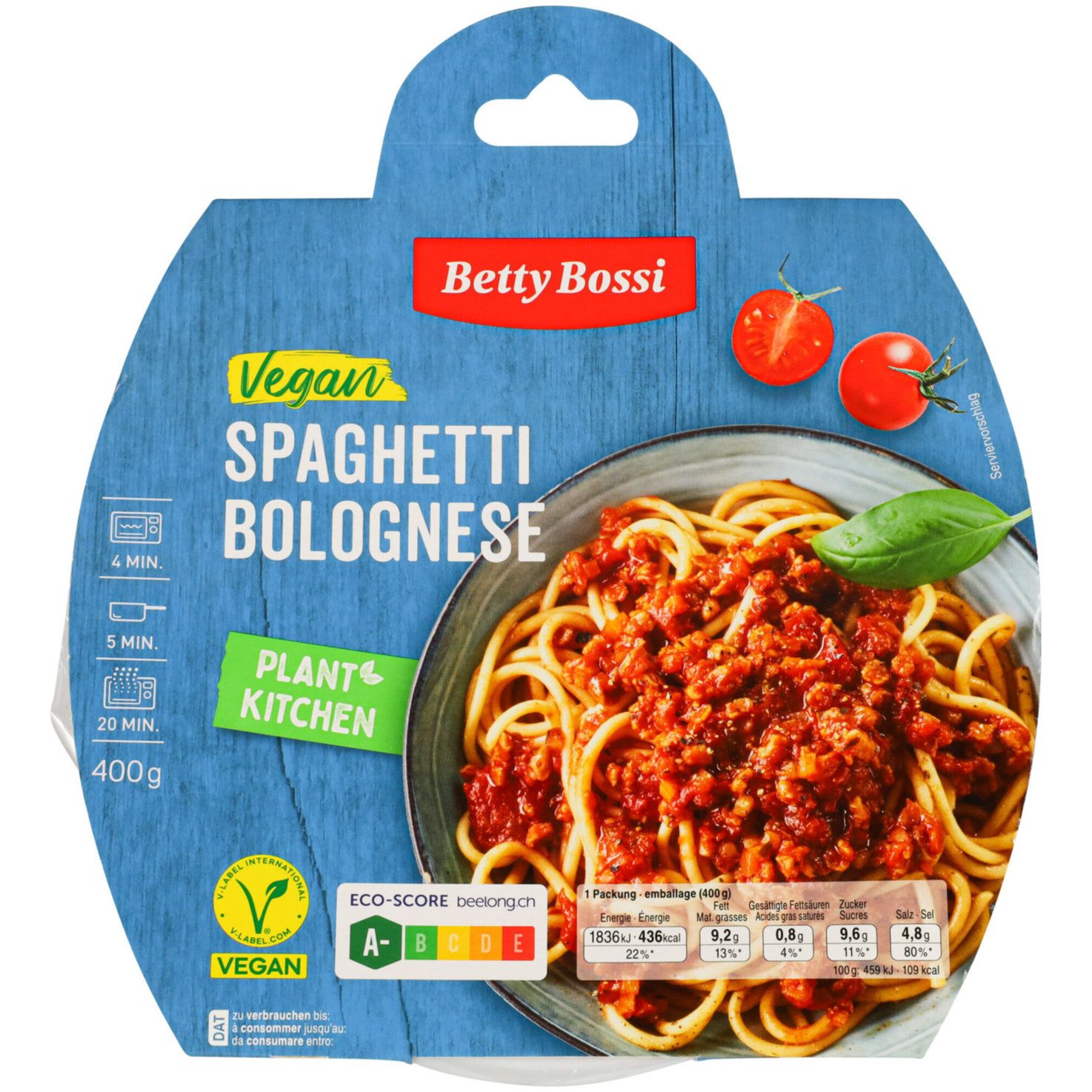 Spaghettis bolognaise Betty Bossi Vegan Plant Kitchen 400g