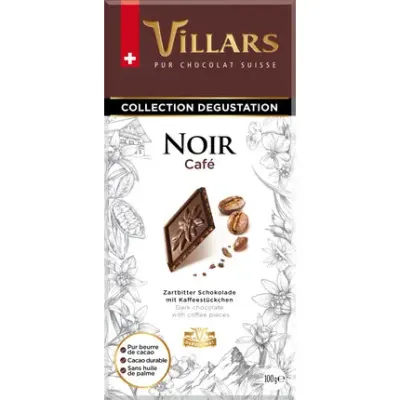 Villars Tablette de chocolat noir au café 100g