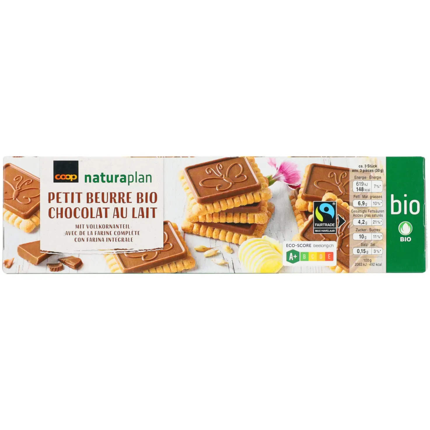 Bio Fairtrade Biscuits Petit-Beurre au chocolat 150g