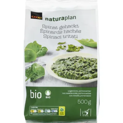 Bio Épinards hachés nature surgelés 500g