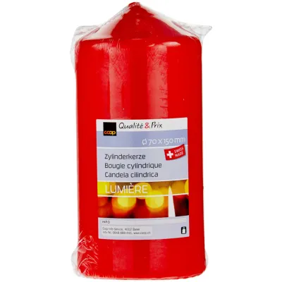 Bougie cylindrique 70x150mm rouge