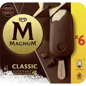 Bâtonnets glacés Magnum Classic 6x100ml
