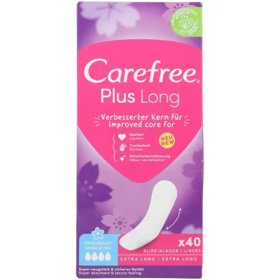 Carefree Protège-slips fraîcheur plus Long 40 pièces
