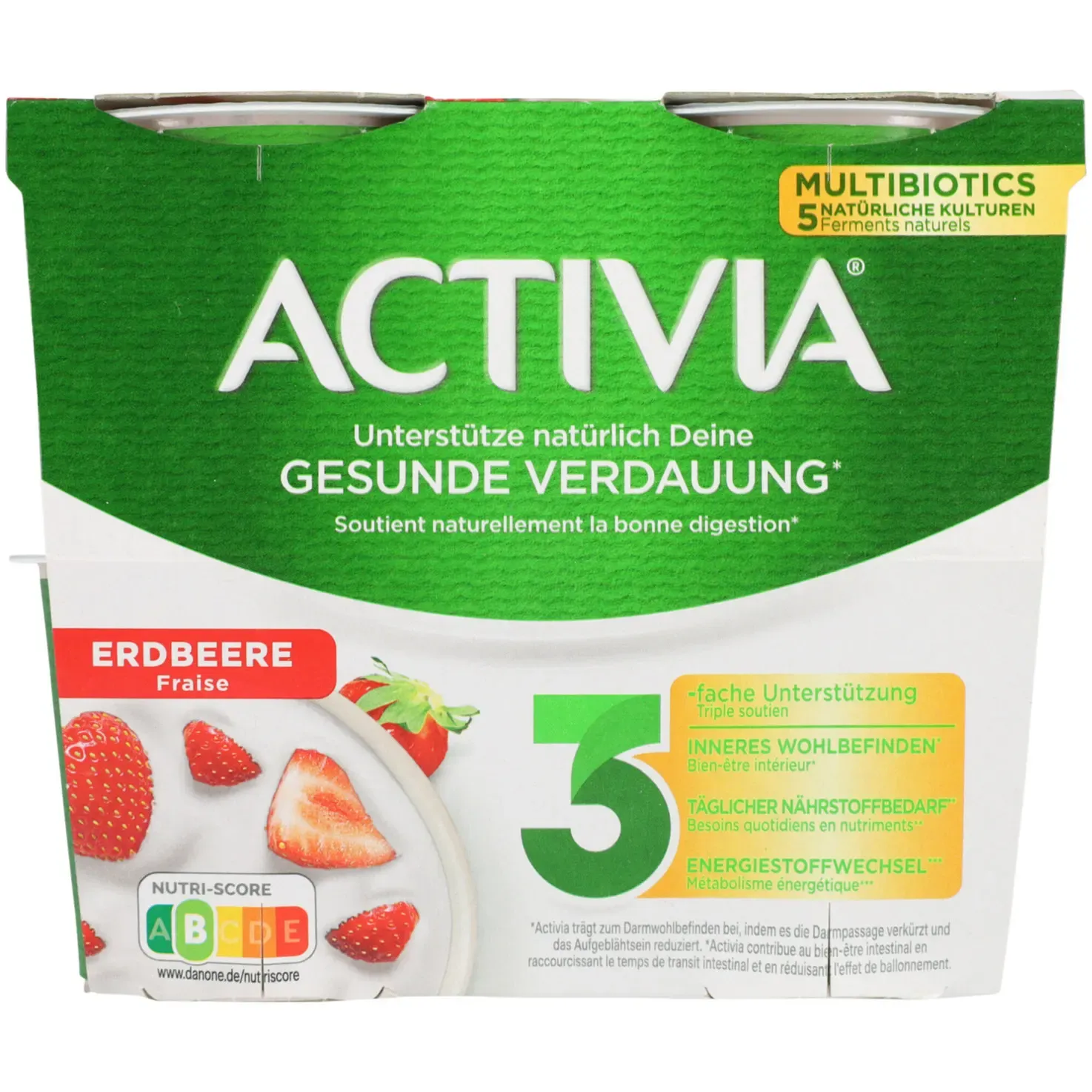 Danone Activia Yogourts à la fraise 4x115g