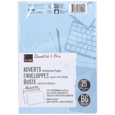 Enveloppes B6 FSC sans fenêtre 25 pièces