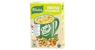 Knorr Quick Soupe Potage aux pois avec croûtons 3 portions 62g