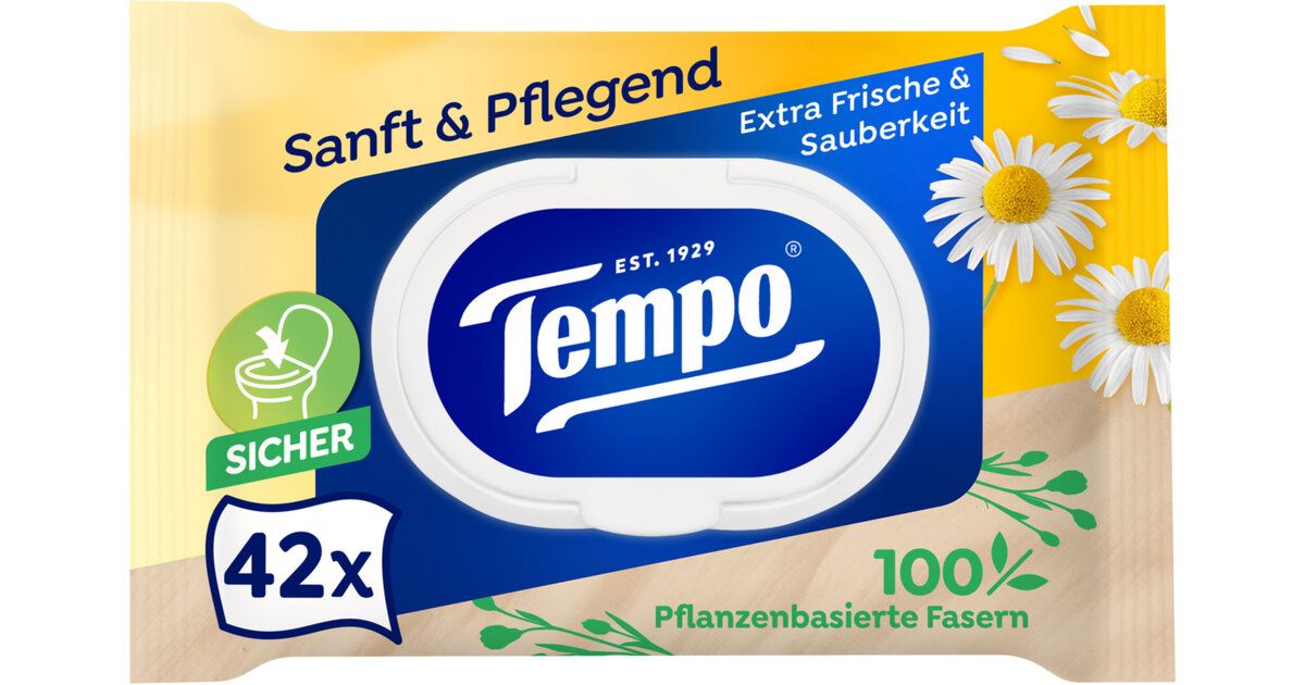 Papier hygiénique humide Sanft &amp; Pflegend Tempo 42 lingettes