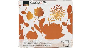 Serviettes à démaquiller 3-épaisseurs motifs assortis 60 pièces