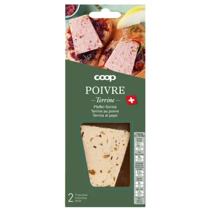 Terrine au poivre 2 tranches 2 x 65 g130g